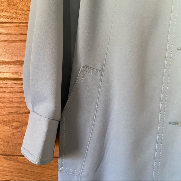 Vintage 1970s Forecaster pastel powder blue button front trench coat - Picture 4 of 7
